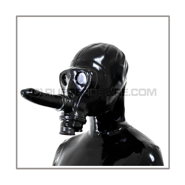 SIMIAN-gasmask-set TWIN-AD with detachable dildostick, thread-cover, separate openface-hood and sunglasses-stickers